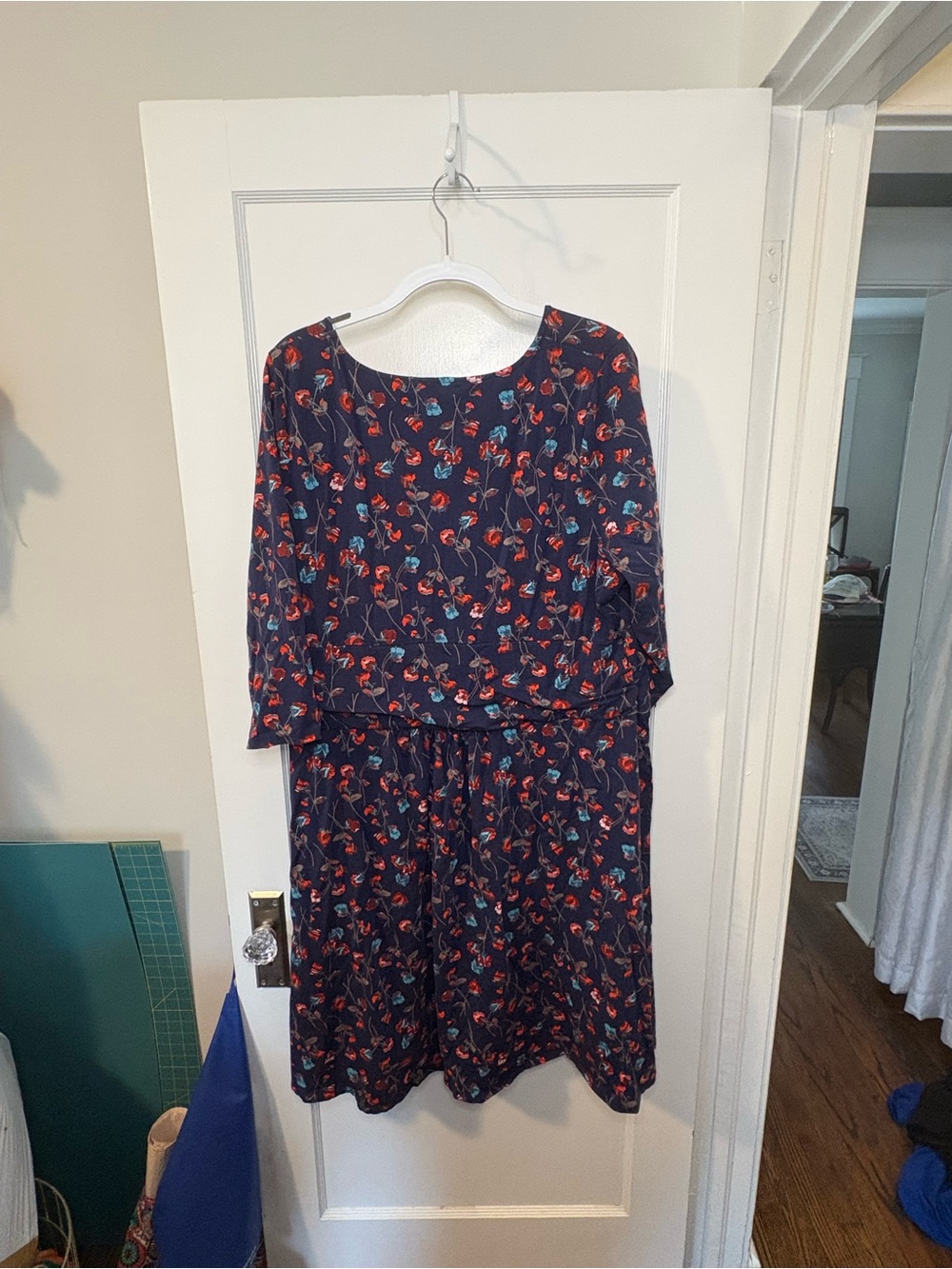Lands' End 3 Quarter SleeveTwist Front Dress